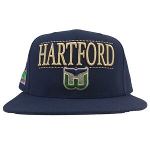 Hartford Whalers Mitchell & Ness NHL Snapback Hat Cap 3D Logo Side Logo Navy New